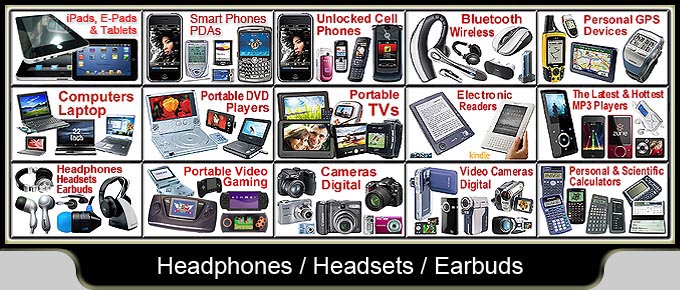 headsets, earbuds, headphones